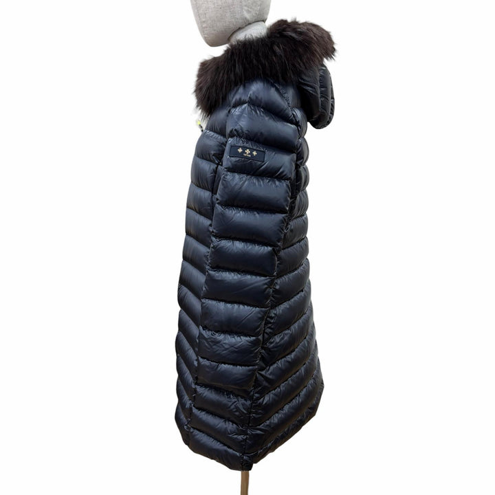美品☆TATRAS タトラス LTAT20A4706 ISERA リバーシブル ファー・フード付 ZIP UP ダウンコート ネイビー 03 正規品 レディース