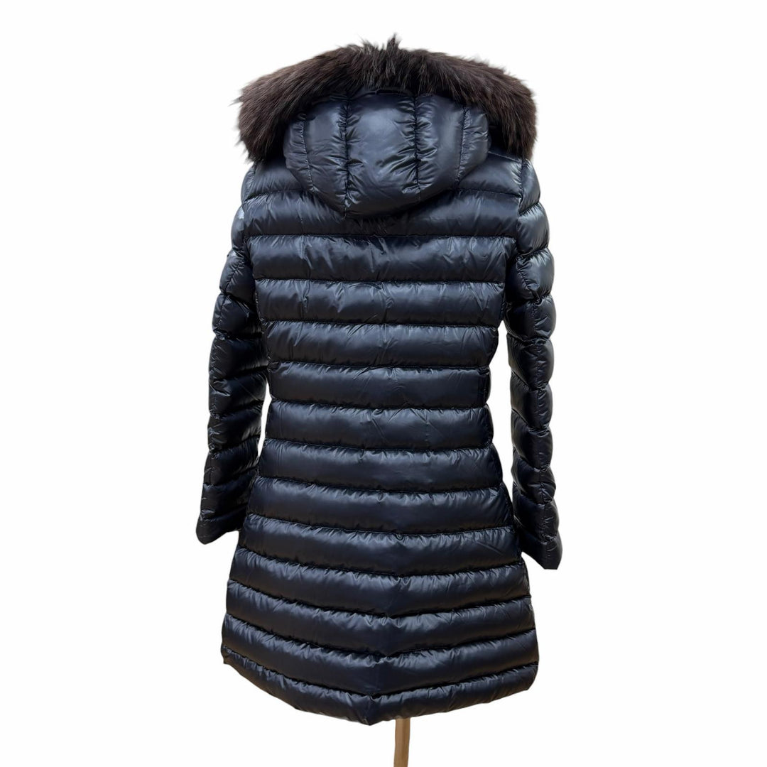 美品☆TATRAS タトラス LTAT20A4706 ISERA リバーシブル ファー・フード付 ZIP UP ダウンコート ネイビー 03 正規品 レディース