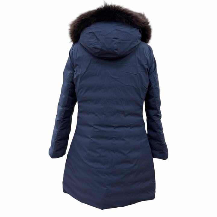 美品☆TATRAS タトラス LTAT20A4706 ISERA リバーシブル ファー・フード付 ZIP UP ダウンコート ネイビー 03 正規品 レディース