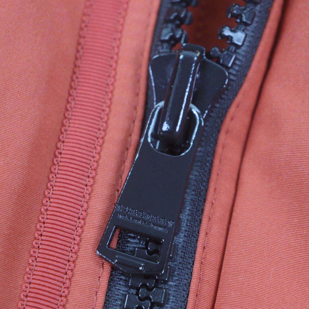 美品▼BURBERRY BLACK LABEL バーバリーブラックレーベル ファー付き フーデッド WZIPUP ダウンジャケット オレンジ L 正規品 メンズ