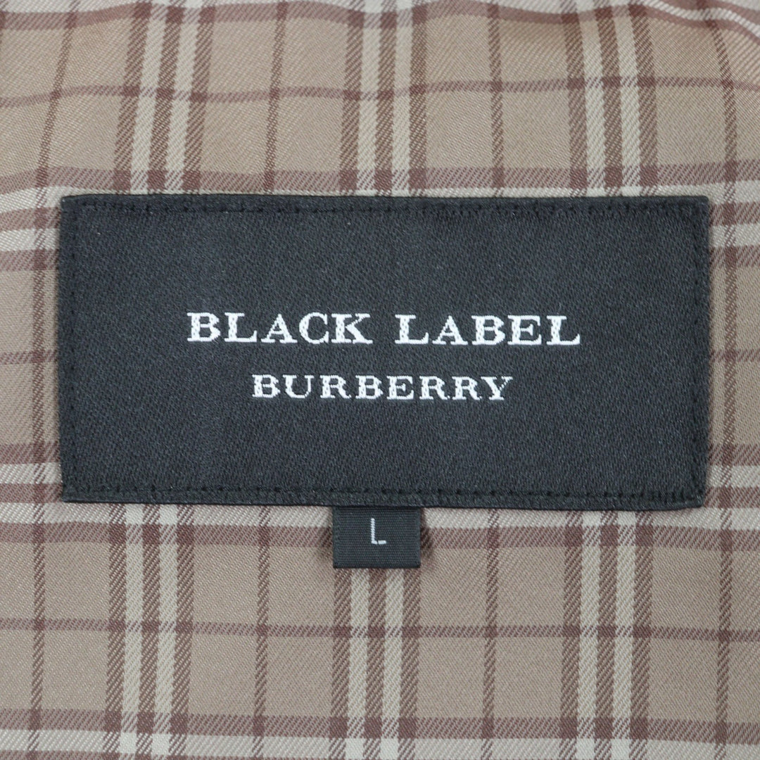 美品▼BURBERRY BLACK LABEL バーバリーブラックレーベル ファー付き フーデッド WZIPUP ダウンジャケット オレンジ L 正規品 メンズ