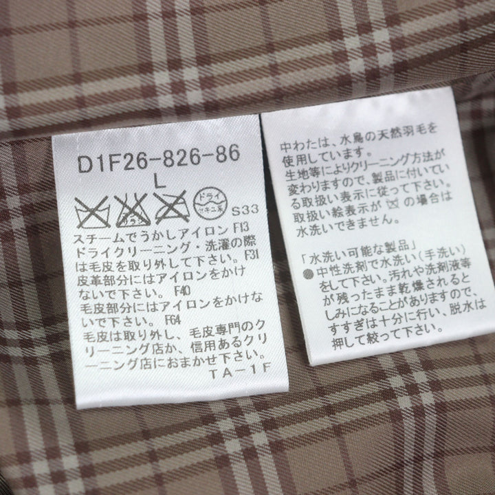 美品▼BURBERRY BLACK LABEL バーバリーブラックレーベル ファー付き フーデッド WZIPUP ダウンジャケット オレンジ L 正規品 メンズ