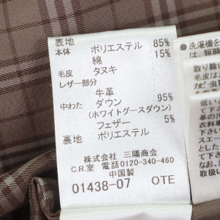 美品▼BURBERRY BLACK LABEL バーバリーブラックレーベル ファー付き フーデッド WZIPUP ダウンジャケット オレンジ L 正規品 メンズ