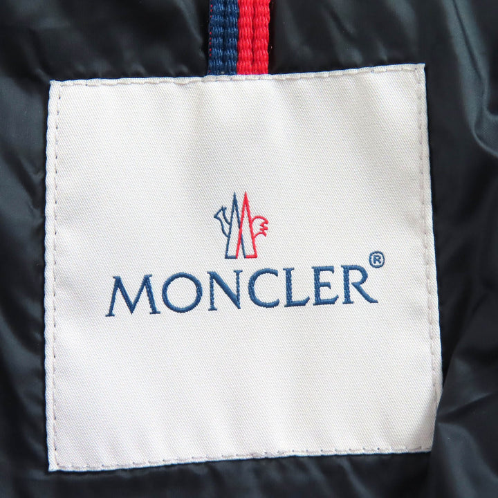 美品△MONCLER モンクレール HERMIFUR エルミファー ロゴワッペン ファー・フード付き ダウンコート ブラック 1 正規品 レディース