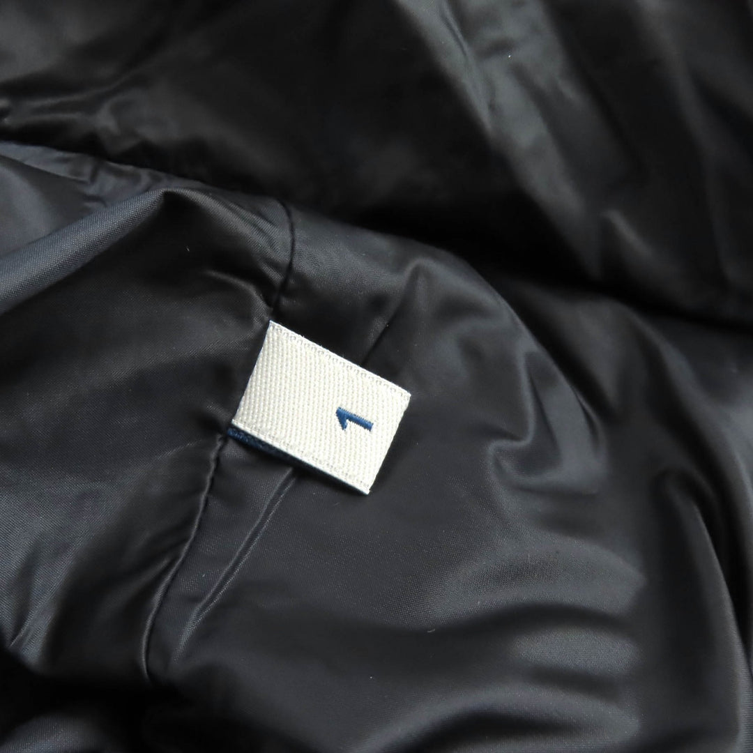 美品△MONCLER モンクレール HERMIFUR エルミファー ロゴワッペン ファー・フード付き ダウンコート ブラック 1 正規品 レディース