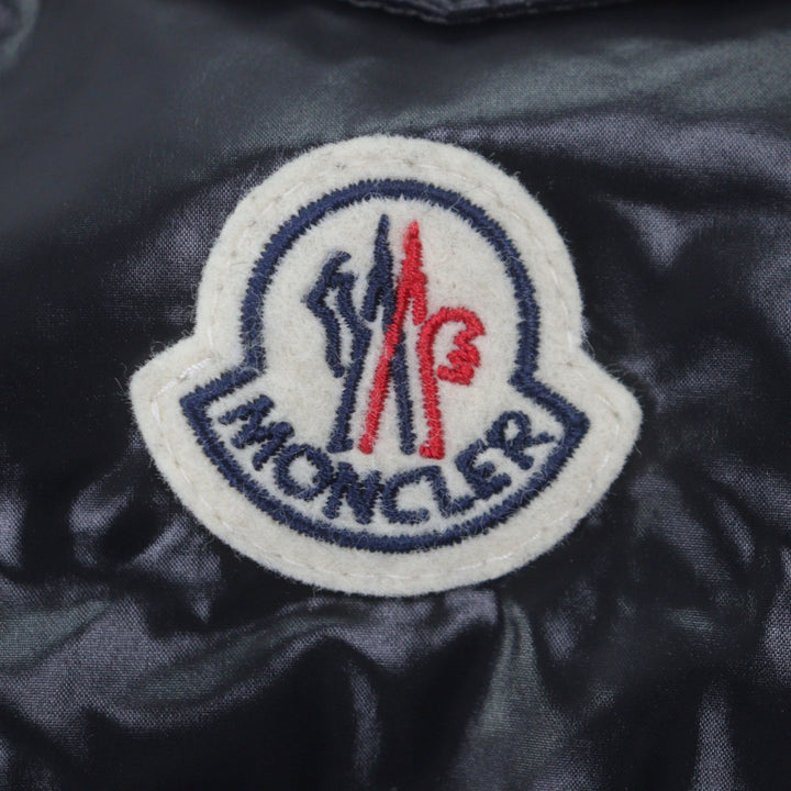 美品▼MONCLER モンクレール 24AW MAYA マヤ ロゴワッペン付 フーデッド WZIPUP ダウンジャケット ブラック 4 イタリア製 正規品 メンズ