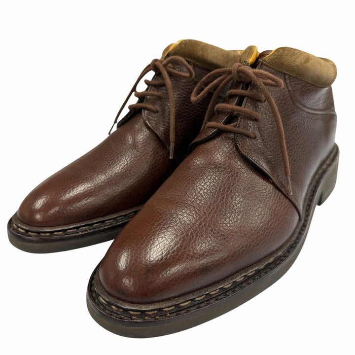 良品▼John Lobb ジョンロブ KELSO ケルソ レザー シボ革 アシュビーソール レースアップ チャッカブーツ アンクルブーツ ブラウン 7