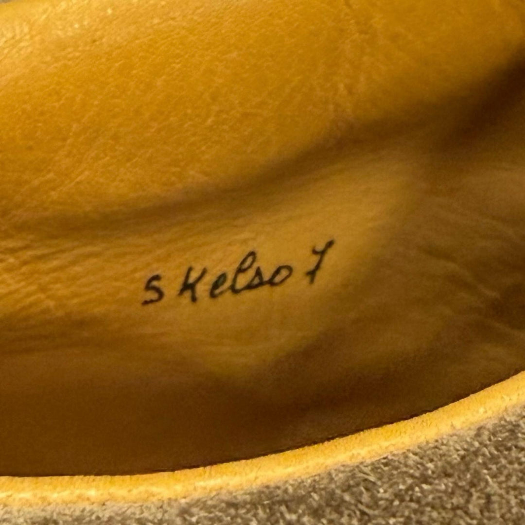 良品▼John Lobb ジョンロブ KELSO ケルソ レザー シボ革 アシュビーソール レースアップ チャッカブーツ アンクルブーツ ブラウン 7