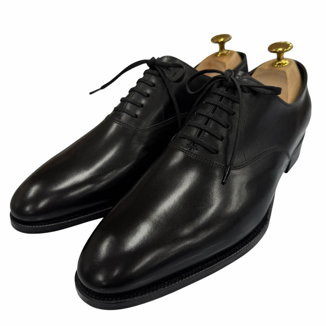 極美品▼John Lobb ジョンロブ SEATON 7000ラスト プレーントゥ レースアップ 内羽根 レザーシューズ ブラック 7 イングランド製 メンズ