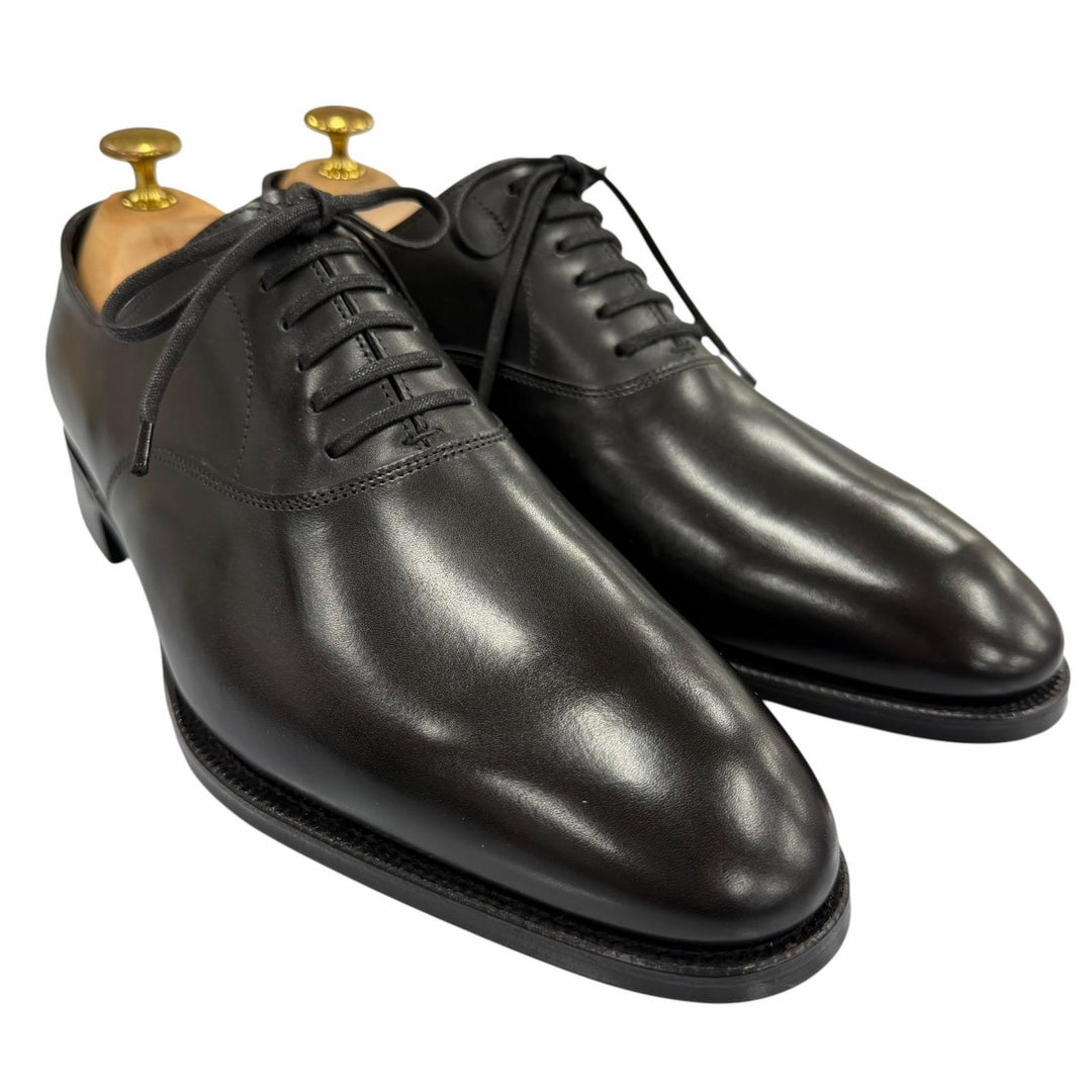 極美品▼John Lobb ジョンロブ SEATON 7000ラスト プレーントゥ レースアップ 内羽根 レザーシューズ ブラック 7 イングランド製 メンズ