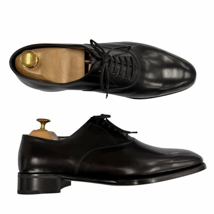 極美品▼John Lobb ジョンロブ SEATON 7000ラスト プレーントゥ レースアップ 内羽根 レザーシューズ ブラック 7 イングランド製 メンズ