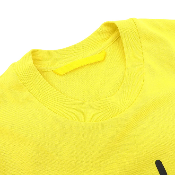極美品▲MONCLER モンクレール 2023年製 T SHIRT SS コットン100％ ロゴプリント ワッペン付 半袖Ｔシャツ イエロー S 正規品 メンズ