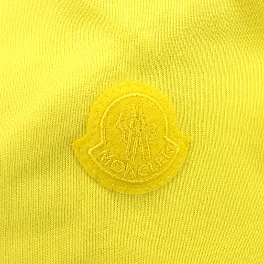 極美品▲MONCLER モンクレール 2023年製 T SHIRT SS コットン100％ ロゴプリント ワッペン付 半袖Ｔシャツ イエロー S 正規品 メンズ