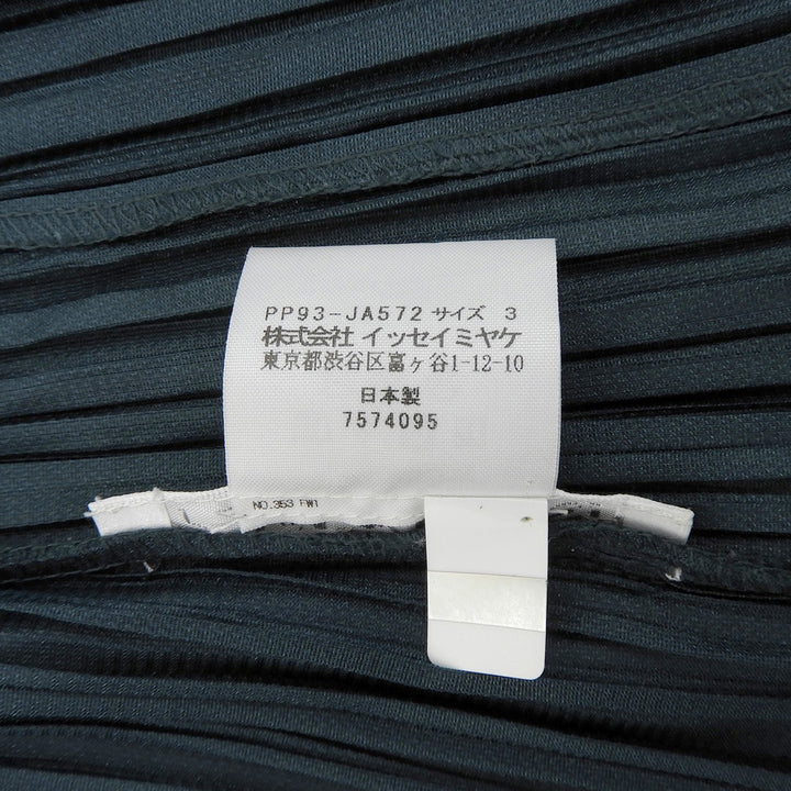 極美品▲PLEATS PLEASE プリーツプリーズ イッセイミヤケ PP93-JA572 ロング カーディガン グリーン 3 日本製 正規品 レディース