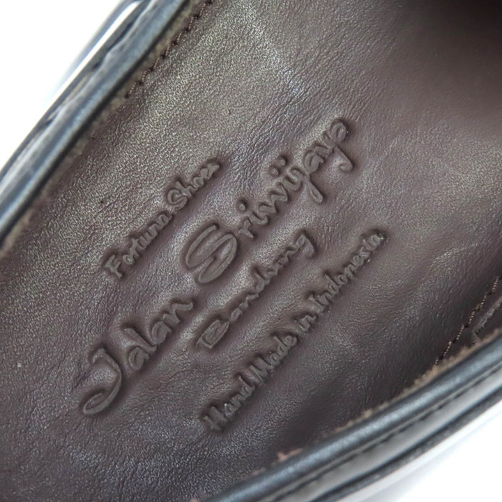 未使用品△JALAN SRIWIJAYA ジャランスリウァヤ 98648 タッセル レザー ローファー シューズ ブラック 7 メンズ オススメ◎