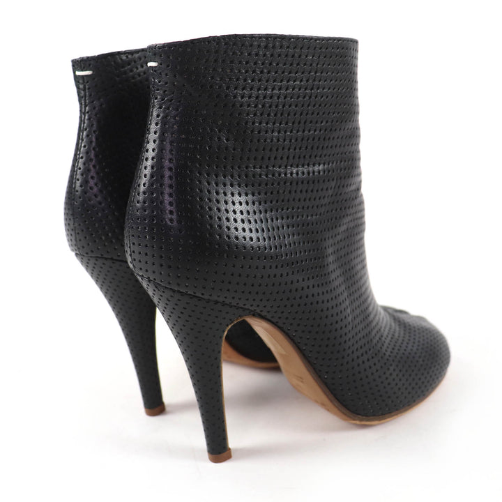極美品☆Maison Margiela 22 メゾンマルジェラ22 Tabi タビ パンチング レザー ショートブーツ アンクルブーツ ブラック 37 イタリア製