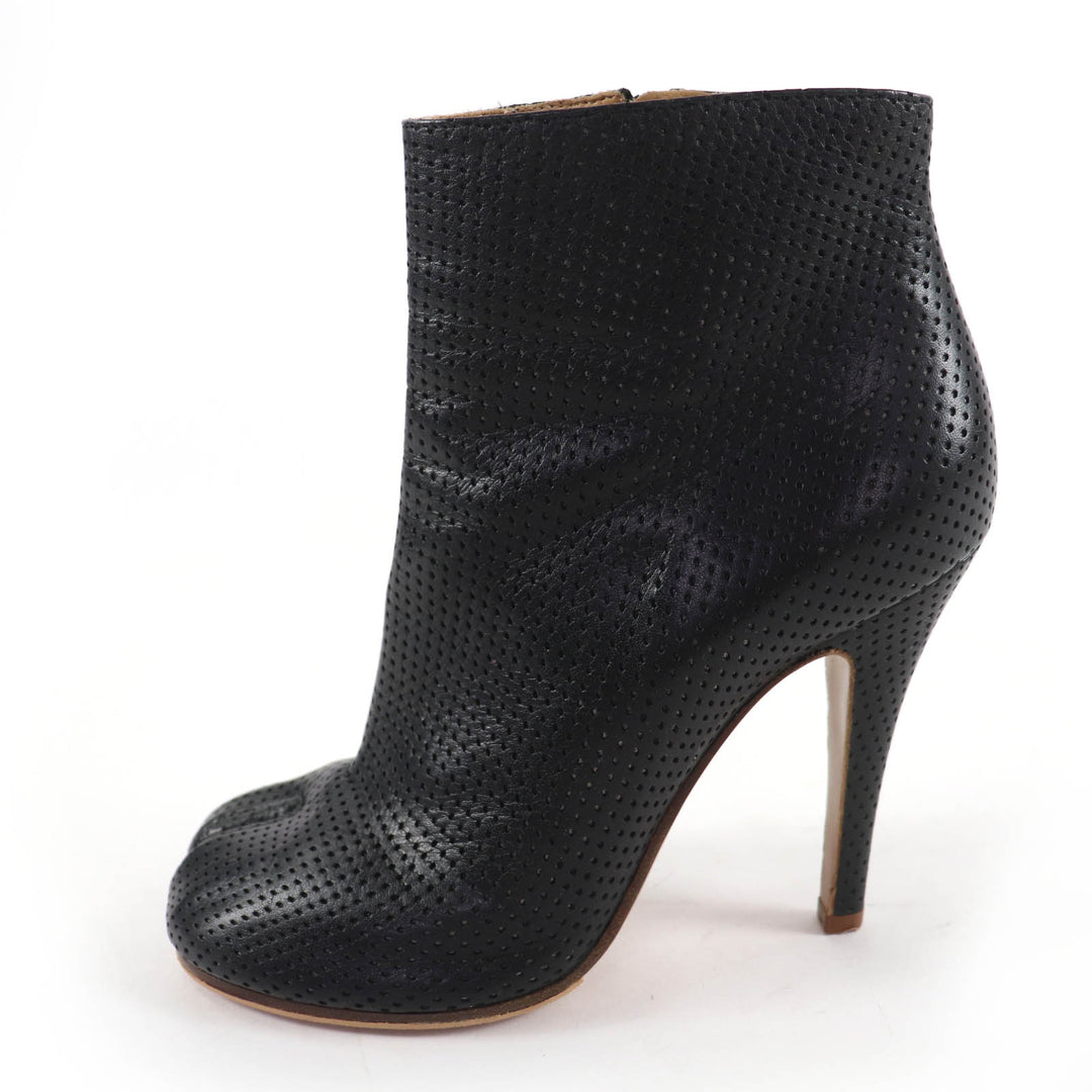 極美品☆Maison Margiela 22 メゾンマルジェラ22 Tabi タビ パンチング レザー ショートブーツ アンクルブーツ ブラック 37 イタリア製