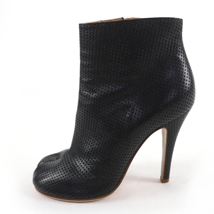 極美品☆Maison Margiela 22 メゾンマルジェラ22 Tabi タビ パンチング レザー ショートブーツ アンクルブーツ ブラック 37 イタリア製