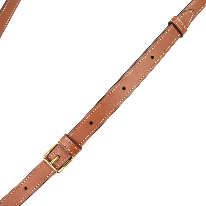 極美品△CELINE セリーヌ 19150 Folco Medium ミディアム フォルコ トリオンフキャンバス ショルダーバッグ タン ブラウン レディース