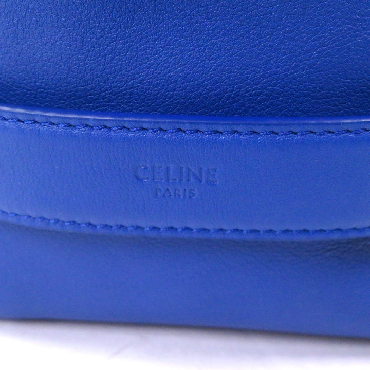 美品□CELINE セリーヌ テイクアウェイ カーフスキン トリオンフ メッセンジャーバッグ ショルダーバッグ オキシドブルー 定価286000円