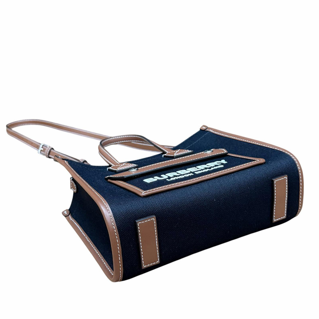 未使用品★BURBERRY バーバリー 8055749 ホースフェリープリント フレヤトート ミニ キャンバス レザー 2way ハンドバッグ 保管袋付