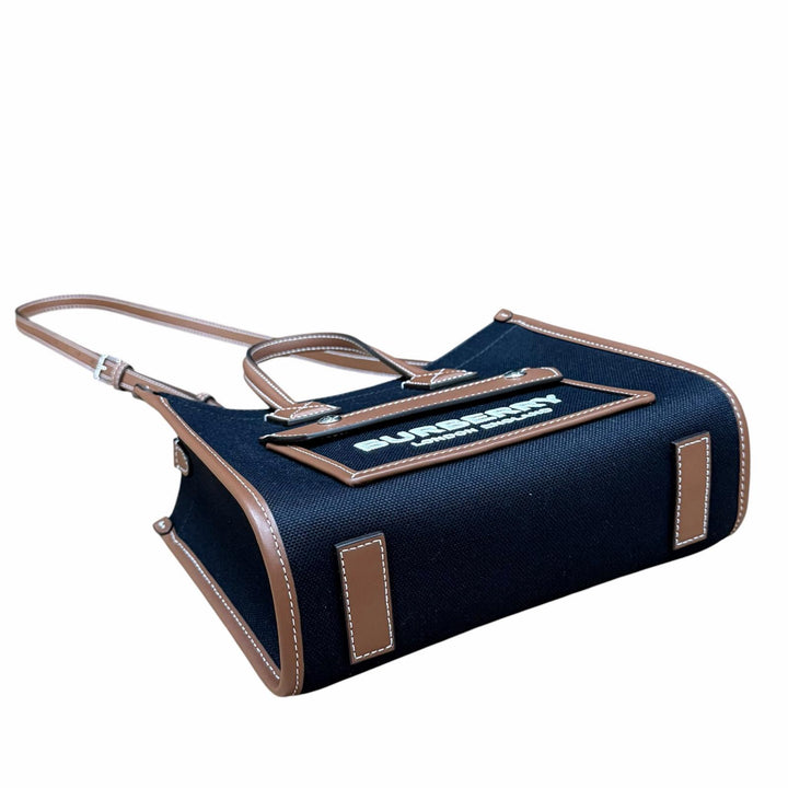 未使用品★BURBERRY バーバリー 8055749 ホースフェリープリント フレヤトート ミニ キャンバス レザー 2way ハンドバッグ 保管袋付