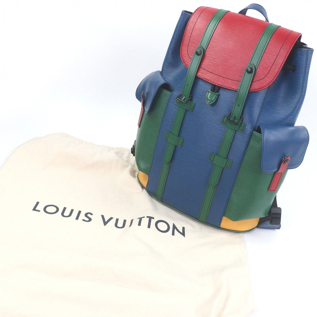 極美品□LOUIS VUITTON ルイヴィトン M55565 エピ クリストファーPM リュックサック デイパック マルチカラー 保存袋付き フランス製