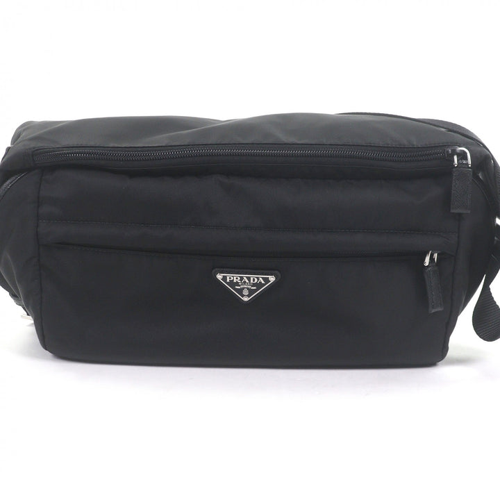 良品□PRADA プラダ 2VH994 リサイクルポリアミド Re-Nylon トライアングルロゴ ショルダーバッグ ブラック イタリア製 定価368500円