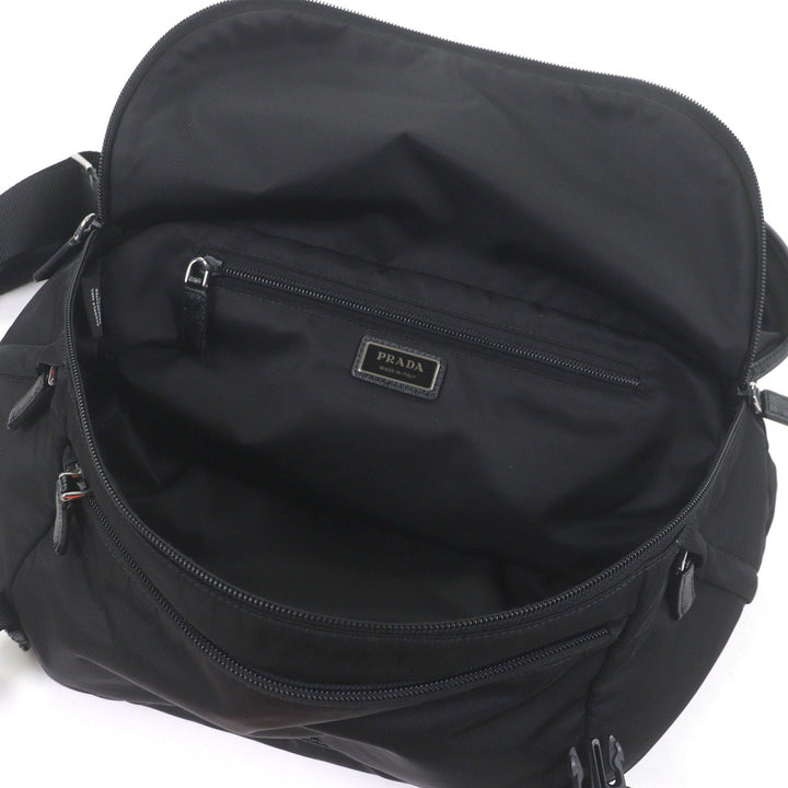 良品□PRADA プラダ 2VH994 リサイクルポリアミド Re-Nylon トライアングルロゴ ショルダーバッグ ブラック イタリア製 定価368500円