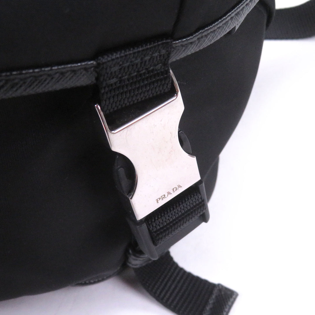 良品□PRADA プラダ 2VH994 リサイクルポリアミド Re-Nylon トライアングルロゴ ショルダーバッグ ブラック イタリア製 定価368500円