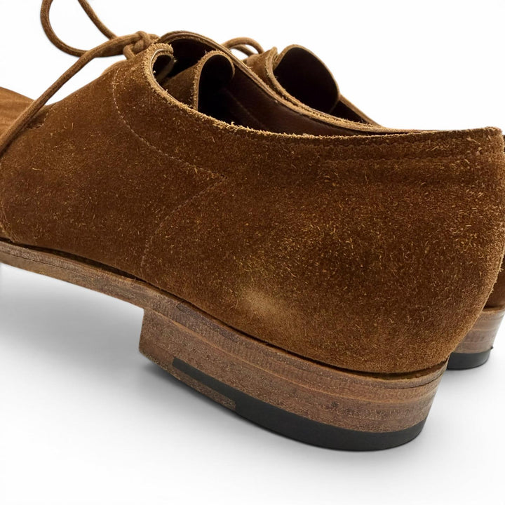 良品▼John Lobb ジョンロブ ドリフト スウェード レースアップ プレーントゥ レザーシューズ ブラウン 24cm相当 英国製 メンズ 箱付き