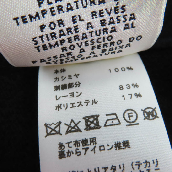 極美品☆HERMES エルメス 21SS Poste et Cavalerie サーベル飾り袋 カシミヤ100％ 長袖ニット ワンピース ブラック ホワイト 36 正規品