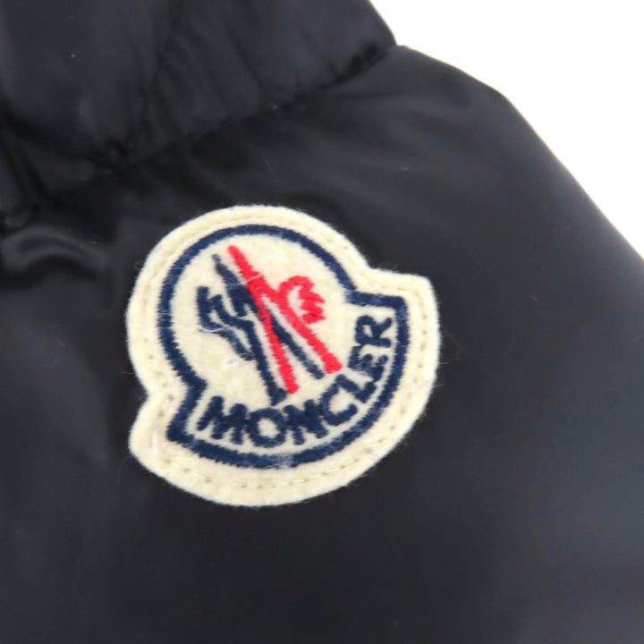 極美品△MONCLER モンクレール 2021年製 SALZMAN ロゴワッペン ロゴレタリング フード ダブルジップ ダウンジャケット 黒 3 国内正規品