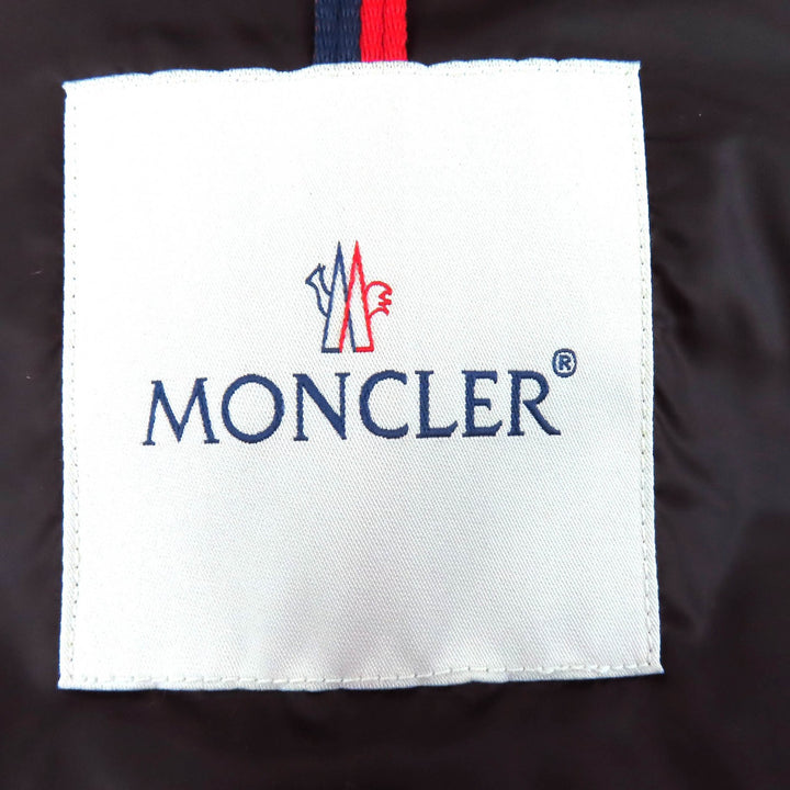 極美品△MONCLER モンクレール 2021年製 SALZMAN ロゴワッペン ロゴレタリング フード ダブルジップ ダウンジャケット 黒 3 国内正規品