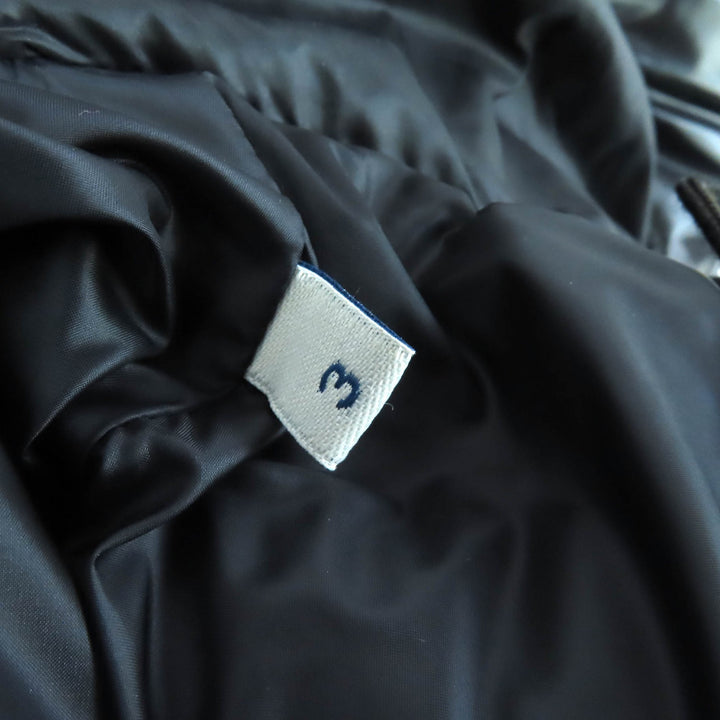 極美品△MONCLER モンクレール 2021年製 SALZMAN ロゴワッペン ロゴレタリング フード ダブルジップ ダウンジャケット 黒 3 国内正規品