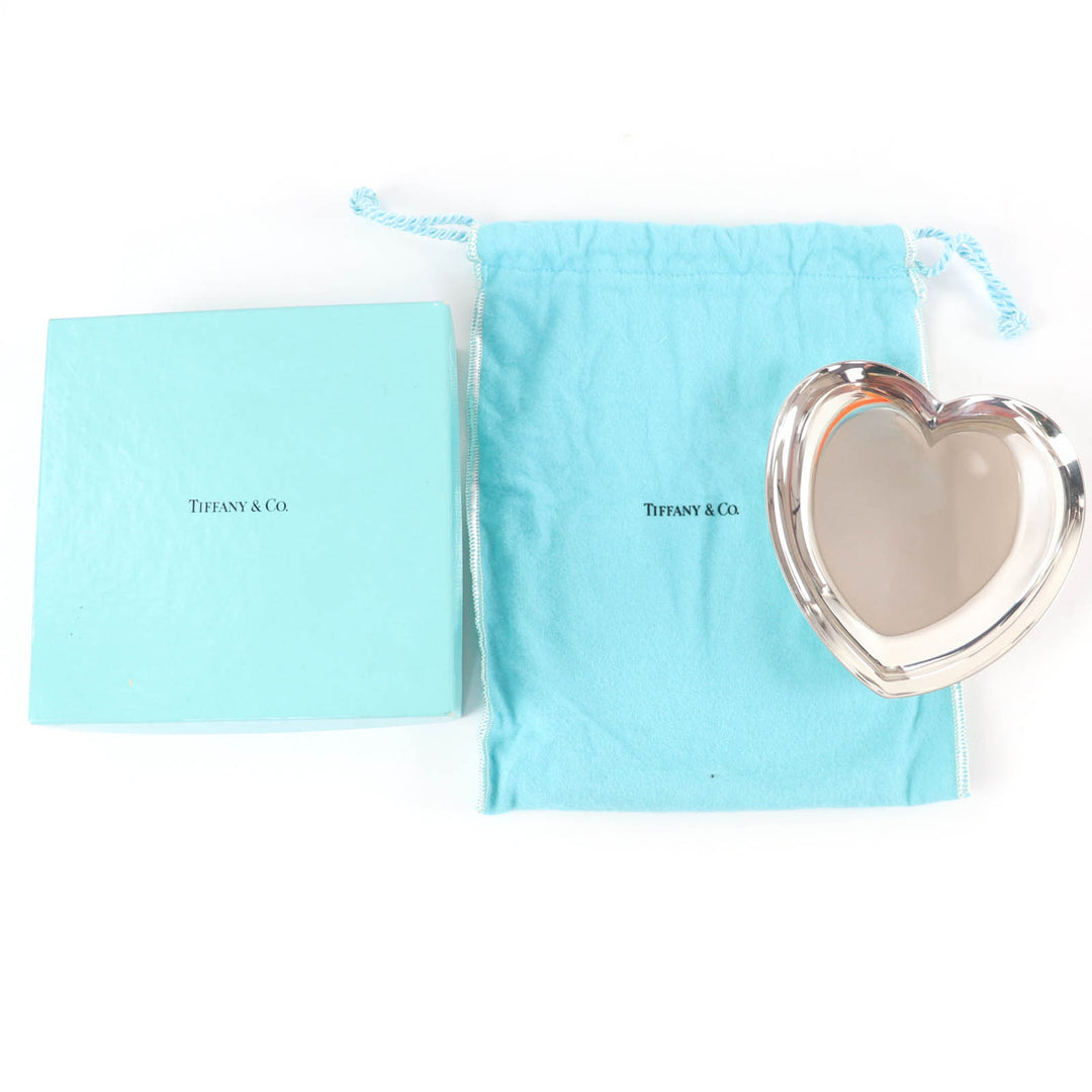 極美品☆TIFFANY&amp;Co. ティファニー ヴィンテージ 925 シルバートレイ ハートプレート 皿 シルバー 箱・保存袋付き 重量133.5g レディース