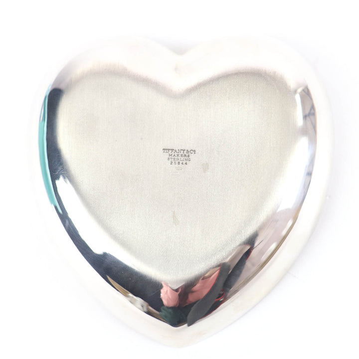 極美品☆TIFFANY&amp;Co. ティファニー ヴィンテージ 925 シルバートレイ ハートプレート 皿 シルバー 箱・保存袋付き 重量133.5g レディース