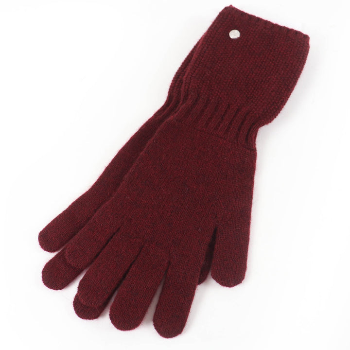 未使用品☆HERMES エルメス H232005G Gants Heidi ハイディ カシミヤ シルバー金具 セリエ金具 ニットグローブ 手袋 ボルドー系 M 伊製