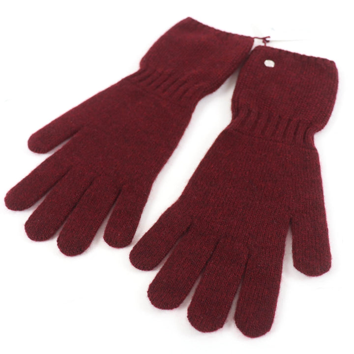 未使用品☆HERMES エルメス H232005G Gants Heidi ハイディ カシミヤ シルバー金具 セリエ金具 ニットグローブ 手袋 ボルドー系 M 伊製