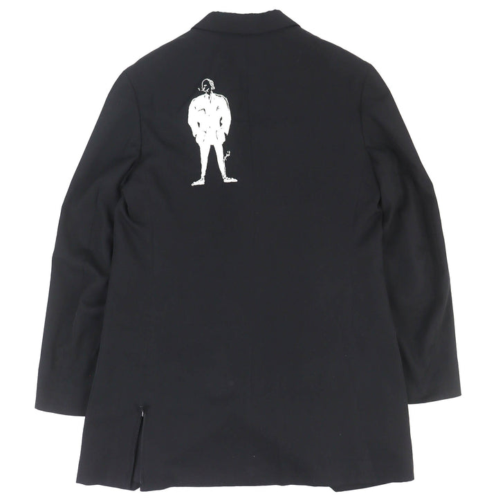 極美品△Yohji Yamamoto POUR HOMME ヨウジヤマモトプールオム 21AW HX-J46-130 刺繍ジャケット ウール100％ ブラック 2 日本製 正規品