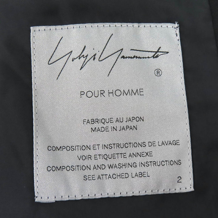 極美品△Yohji Yamamoto POUR HOMME ヨウジヤマモトプールオム 21AW HX-J46-130 刺繍ジャケット ウール100％ ブラック 2 日本製 正規品