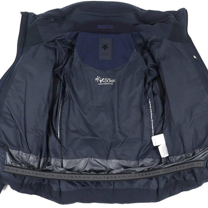 美品△DESCENTE ALLTERRAIN MIZUSAWADOWN デサントオルテライン 水沢ダウン DAWOGK40U マウンテニア ダウンジャケット ネイビー M 正規品