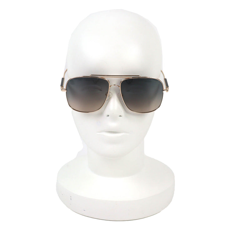 美品△TOM FORD トムフォード TF669 28B Jude ジュード ツーブリッジ サングラス ゴールド ブラック 60□15 145 箱・ケース付き 伊製