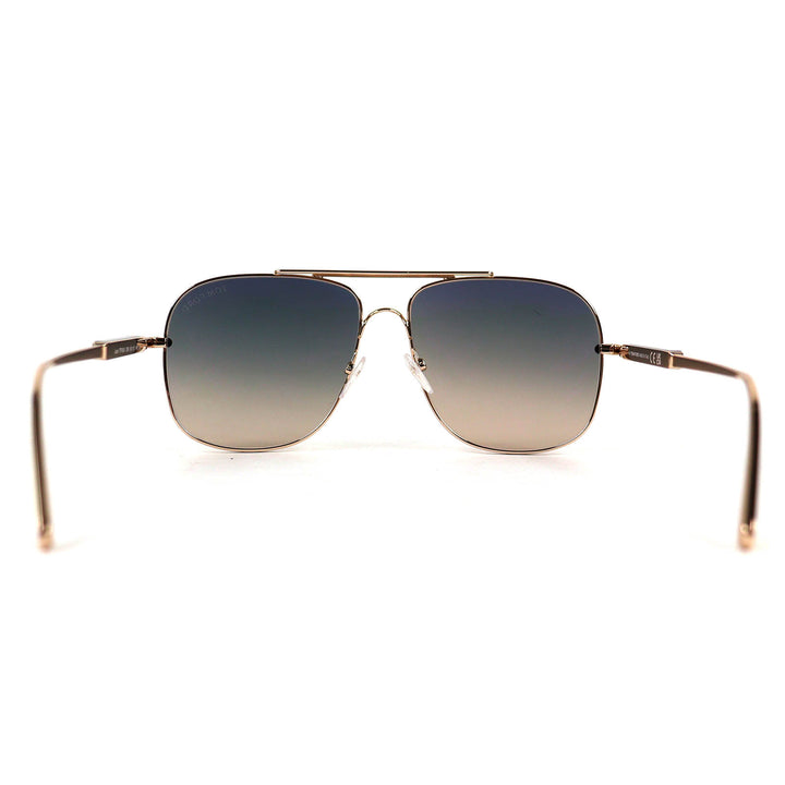 美品△TOM FORD トムフォード TF669 28B Jude ジュード ツーブリッジ サングラス ゴールド ブラック 60□15 145 箱・ケース付き 伊製