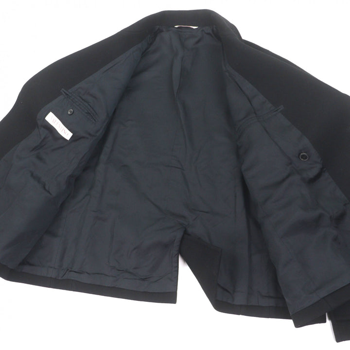 極美品▼VALENTINO ヴァレンティノ 1V3CJF068HY ウール100% Vロゴ 金ボタン オーバーサイズ ダブルブレスト コート 44 正規品 メンズ