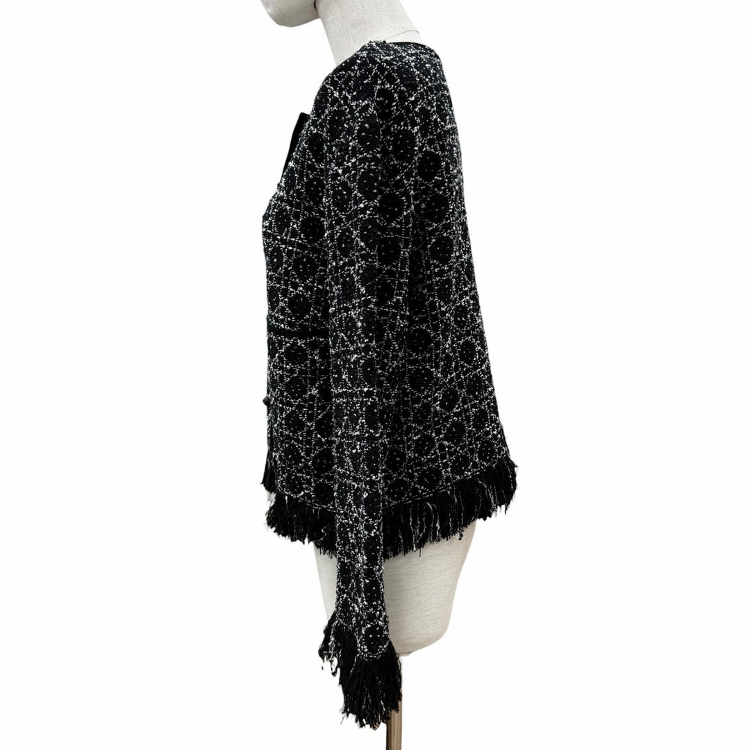 【ドンドン見直し】極美品 Christian Dior クリスチャンディオール 26SS 614V05A7520 CDロゴボタン フリンジ ジャケット 38 伊製 正規品