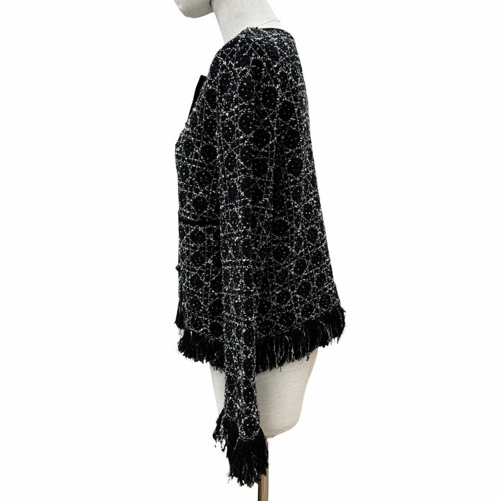 【ドンドン見直し】極美品 Christian Dior クリスチャンディオール 26SS 614V05A7520 CDロゴボタン フリンジ ジャケット 38 伊製 正規品