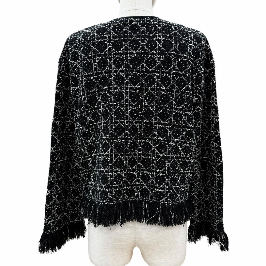 【ドンドン見直し】極美品 Christian Dior クリスチャンディオール 26SS 614V05A7520 CDロゴボタン フリンジ ジャケット 38 伊製 正規品