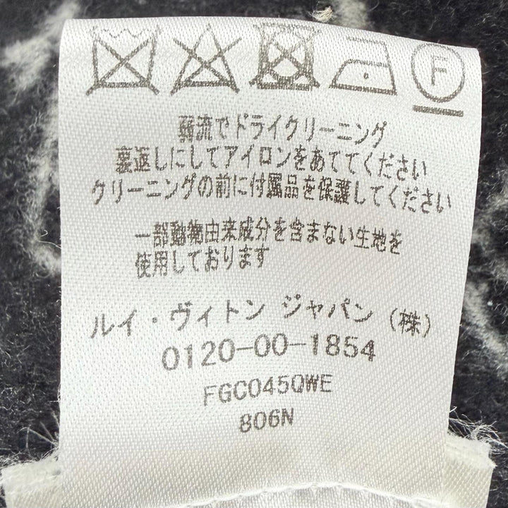 極美品△LOUIS VUITTON ルイヴィトン ウール シルク モノグラム ダブルフェイス ベルト ラップコート ブラック 38 フランス製 正規品