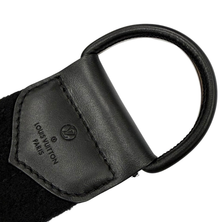 極美品△LOUIS VUITTON ルイヴィトン ウール シルク モノグラム ダブルフェイス ベルト ラップコート ブラック 38 フランス製 正規品